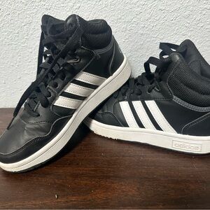 Adidas Men's Black and White High-Top Sneakers